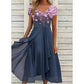 Damska letnia sukienka patchworkowa z nadrukiem V-Neck