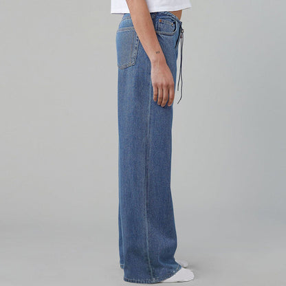 🎀 Salzig und süß! Weite Hose mit verstellbarem Kordelzug und niedriger Leibhöhe für mehrmaliges Tragen 👖