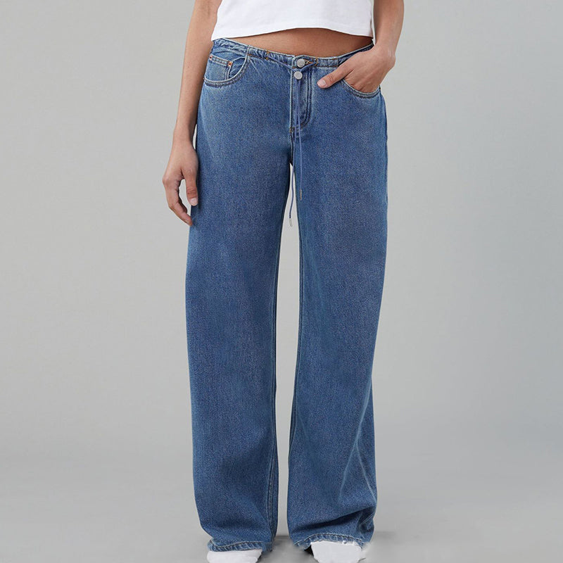 🎀 Salzig und süß! Weite Hose mit verstellbarem Kordelzug und niedriger Leibhöhe für mehrmaliges Tragen 👖