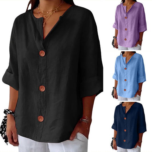 👚Damski luźny top z bawełny i lnu