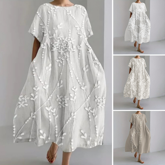 🔥[S-4XL]✨ lniana wygodna sukienka maxi 👗