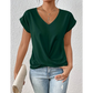 👚Codzienny, elegancki T-shirt z krótkim rękawem, dekoltem w serek i skręconym przodem