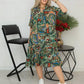 🔥 [S-4XL] 🌸👗 Sukienka Damska z Krótkim Rękawem w Kolorowy Wzór