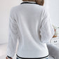 Damski długi rękaw w V-Neck dzianinowy sweter