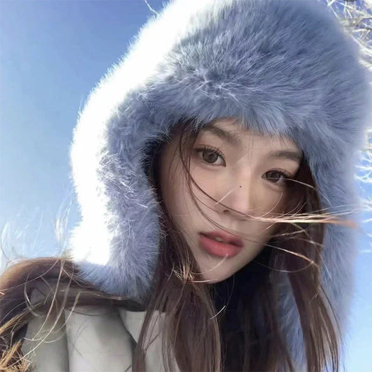 Idealny prezent – ciepła czapka zimowa z sztucznego futra norek z osłoną na uszy