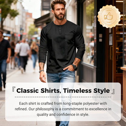 🔥👕 Slim-Fit Bio-Baumwolle Henley | Nachhaltig, Atmungsaktiv & Langlebig 👔🧵 Der Alltagsklassiker im Mega-Black-Friday-Sale – Premium-Komfort zum Bestpreis!