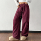 👖✨ 49% ZNIŻKI! Luźne sztruksowe spodnie damskie – szerokie nogawki, regulowana talia i odporność na zagniecenia w retro stylu