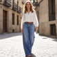 ⏳Oferta Limitowana⏰Damskie Vintage Jeansy z Wysokim Stanem i Szerokimi Nogawkami👖