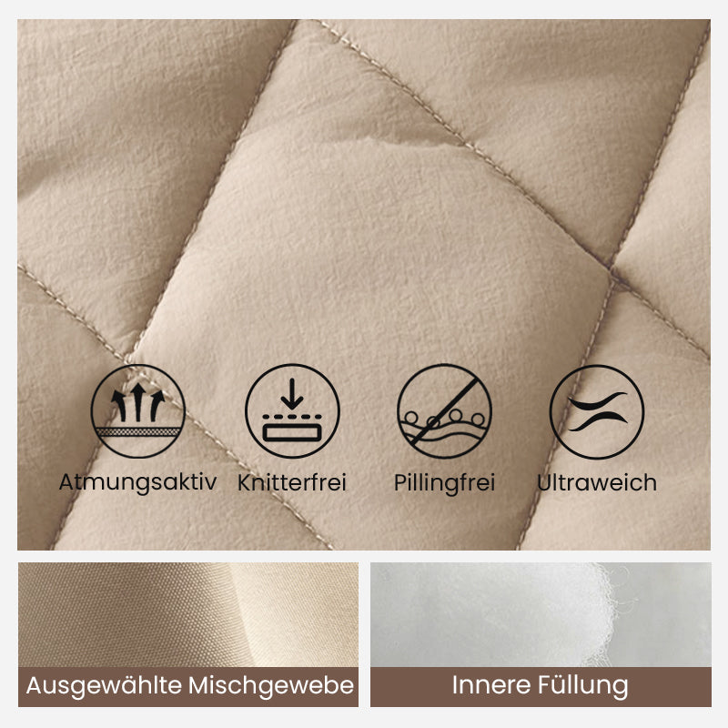 Warme Damen Steppjacke im Strick-Patchwork-Design