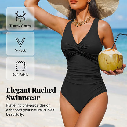 OSTATNI DZIEŃ! Kostium kąpielowy modelujący talię – idealny na plażę i basen. GRATIS okulary przeciwsłoneczne! Wyglądaj olśniewająco! 👙🕶️