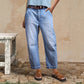 👖  Dżinsy damskie typu cropped barrel – z wysokim stanem, z szerokimi nogawkami, w stylu vintage ✨