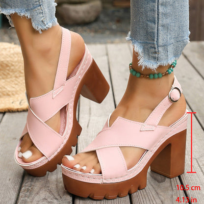 💗Damskie sandały na platformie z krzyżującymi się paskami👡