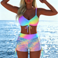 🩱Zestaw bikini damskiego – top wiązany, szorty typu boyshorts, różne fasony 🏖️