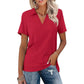 Damski Casual T-shirt z dekoltem w serek