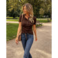 Casual Slim Fit Krótki Rękaw Koszula Zapinana na Guziki