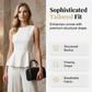 Damski dwuczęściowy zestaw: top bez rękawów z peplum i spodnie