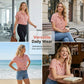 Damski Casual T-shirt w Paski z Guzikami