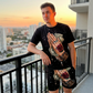 Luźny dwuczęściowy zestaw z krótkimi spodenkami i zabawnym nadrukiem – wygodny T-shirt i krótkie spodenki na lato i czas wolny 😄☀️