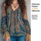 Elegancka bluzka w stylu boho z falbanami i paisley