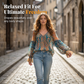 Elegancka bluzka w stylu boho z falbanami i paisley