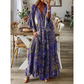 Damski boho kwiecista sukienka maxi