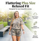 Komplet bluza i spodenki w kamuflażu plus size 🌿 Luźny krój, miękki materiał – prosty, stylowy i gotowy na przygody ✨