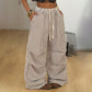 Gestreifte Damenhose mit weitem Bein
