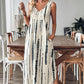 👗Elegancka suknia maxi damska bez rękawów z dekoltem w serek✨