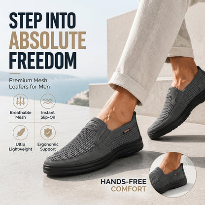 Oddychające męskie buty typu slip-on z siateczki