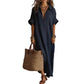 Damski minimalistyczny jednokolorowy maxi dress