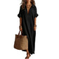 Damski minimalistyczny jednokolorowy maxi dress
