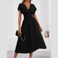 👗✨Sukienka damska z dekoltem w serek, wcięta w talii – dopasowana sukienka slim fit – od brunchu po wieczorne wyjście 🔥