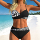 Dwuczęściowe Bikini z Push-Up i Wyszczuplającym Paskiem | 9 Kolorów | Rozmiary Plus S-2XL | Plaża Lato 🌊👙 + 🎁 Prezent Naszyjnik