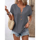 👚Damski top casual z dekoltem w serek i krótkim rękawem