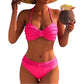👙Damski komplet bikini z wysokim stanem, pleciony, strój kąpielowy w stylu bandeau