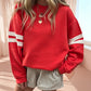 🔥HOT SALE👗Damski Oversize Sweter z Okrągłym Dekoltem w Paski