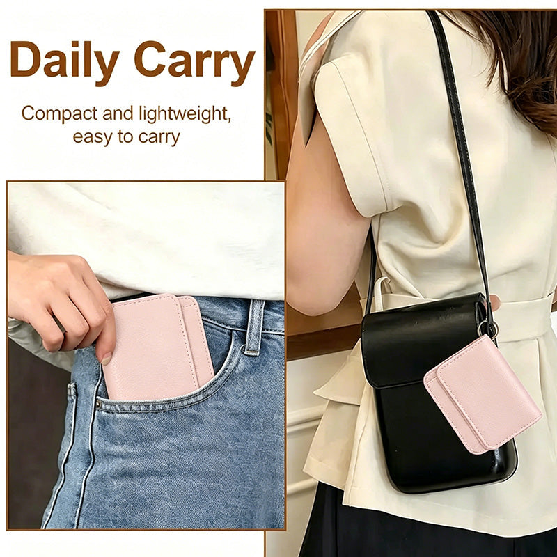 💖1 kaufen, 1 gratis!! ✨RFID-geschützte kurze Geldbörse für Damen, Mini-Kartenetui mit Schlüsselring, Münzfach und Ausweisfach👛