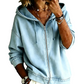Damski luźny hoodie z zamkiem błyskawicznym