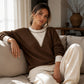 Damski Casual Sweter z Kolorowymi Blokami