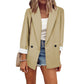 Damski blezer w stylu casual z kontrastowymi mankietami