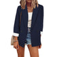 Damski blezer w stylu casual z kontrastowymi mankietami