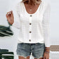 ⌛Oferta Limitowana-Top Damski Casual Okrągły Dekolt Pointelle Z Długim Rękawem