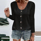⌛Oferta Limitowana-Top Damski Casual Okrągły Dekolt Pointelle Z Długim Rękawem