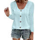 ⌛Oferta Limitowana-Top Damski Casual Okrągły Dekolt Pointelle Z Długim Rękawem