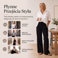 🤎✨ Spodnie Dzwony z Weluru w Cienkie Paski, Wysoki Stan, Guziki z Przodu, Klasyczny Krój — Dojrzała Elegancja, Smukłe, Wykwintne