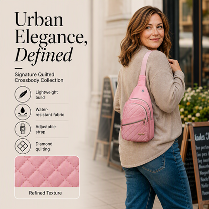 Lekka pikowana torba na ramię typu crossbody sling