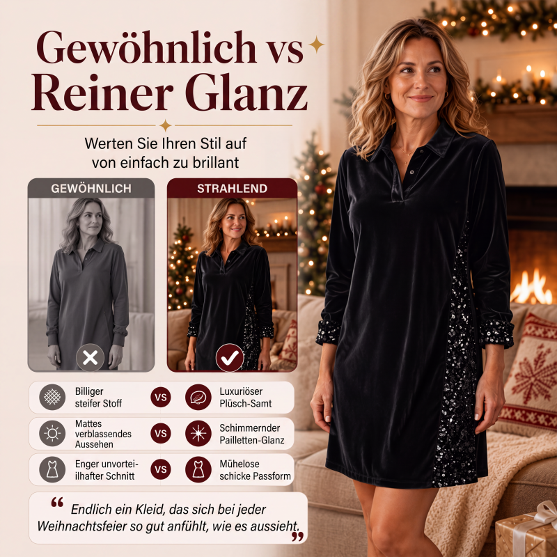 ✨Festliches Pailletten-Patchwork-Kleid für Damen