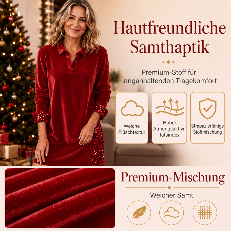 ✨Festliches Pailletten-Patchwork-Kleid für Damen