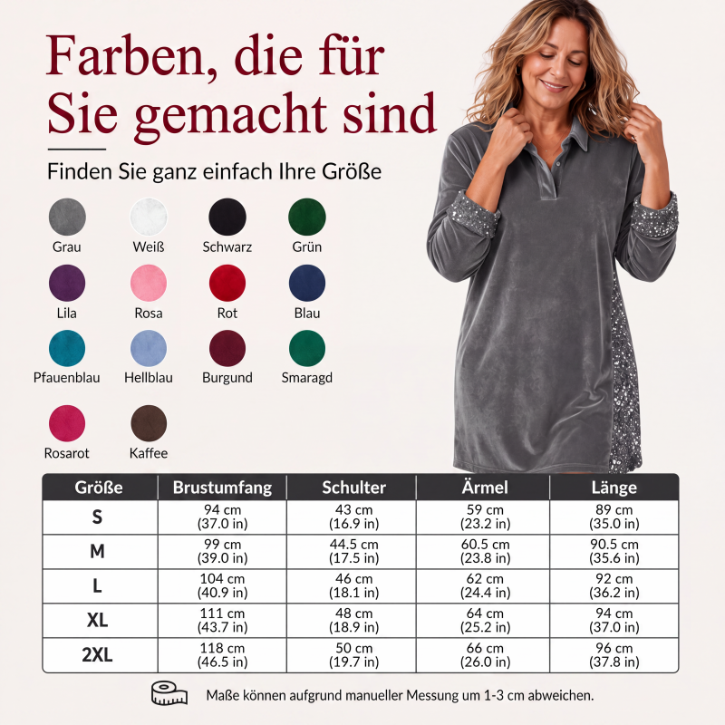✨Festliches Pailletten-Patchwork-Kleid für Damen