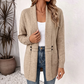 Damski Casual Sweter Rozpinany Dwurzędowy